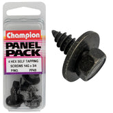 Champion - SELF TAPP SCREWS-SEMS-HEX IND-FLAT WASHER-6.3x19mm-BLACK | PP49